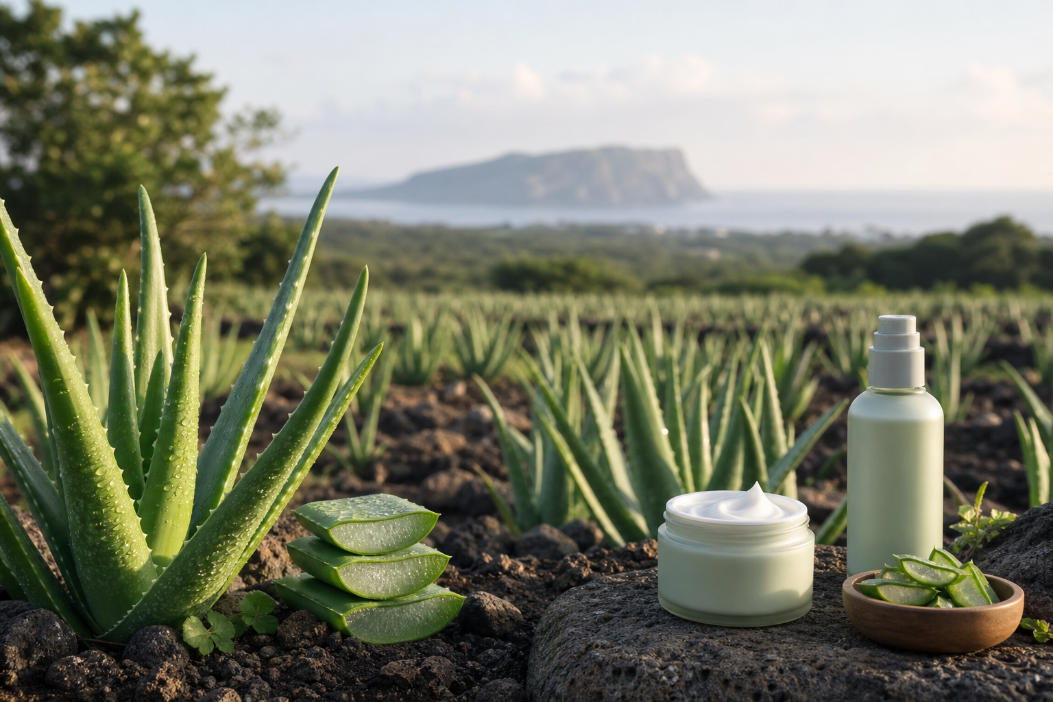 Cultivo sostenible de aloe vera en Jeju, Corea del Sur