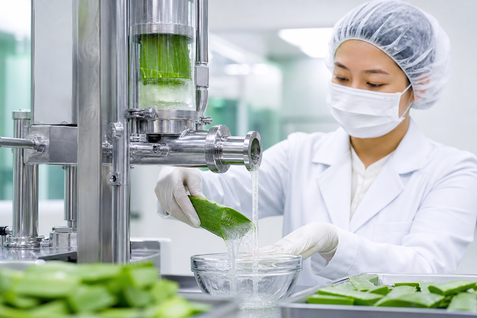 Extracción en frío del gel de aloe vera
